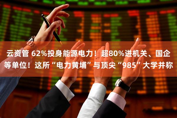 云资管 62%投身能源电力！超80%进机关、国企等单位！这所“电力黄埔”与顶尖“985”大学并称